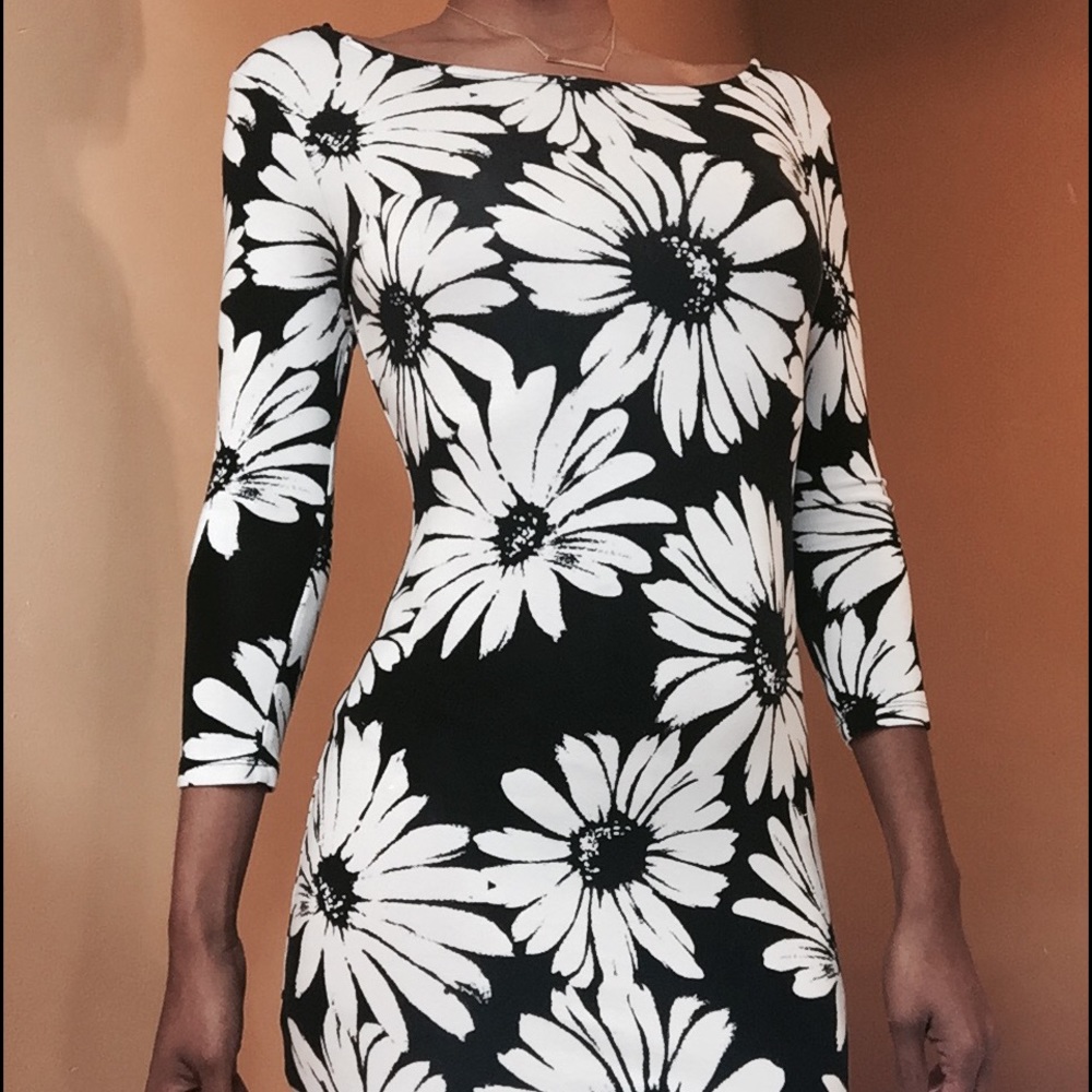 Black and white floral dress