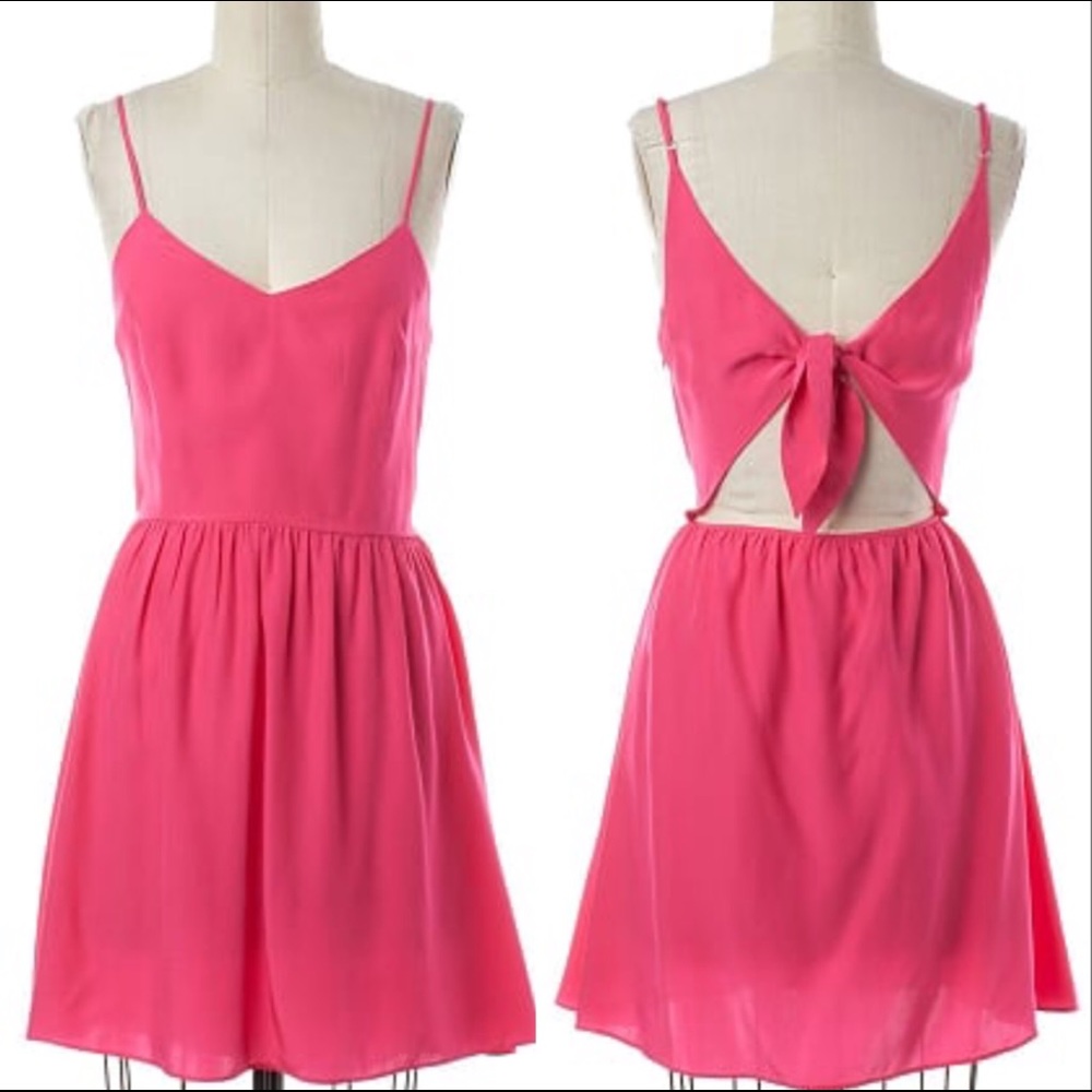 Parker Open Back Tie 100% Silk Dress