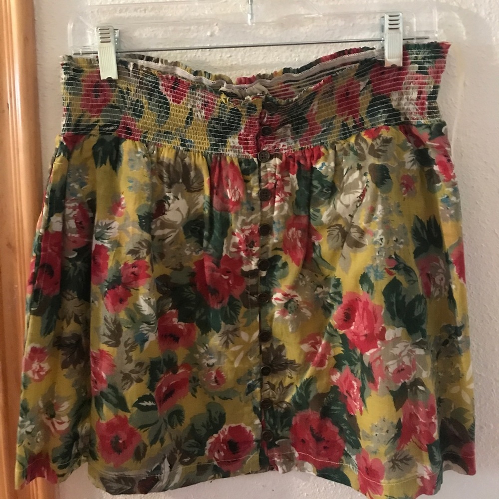 Button down floral skirt