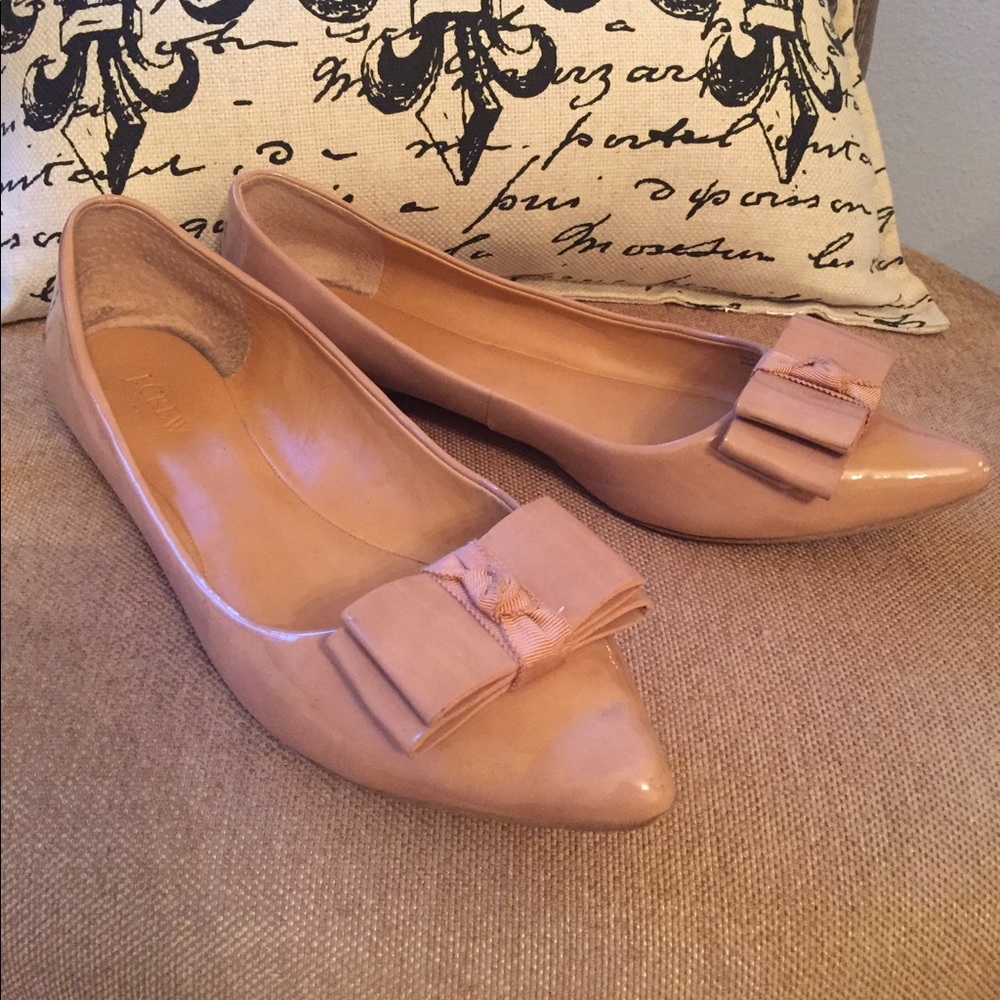 J Crew pink patent flats