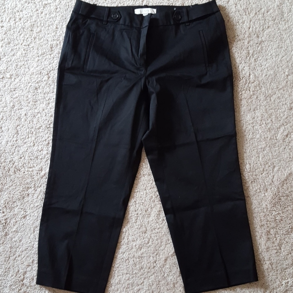 LOFT Black Cotton Crop Capri Pants 12
