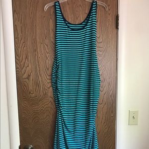 NBW Liz Lange maternity blue/ green striped dress