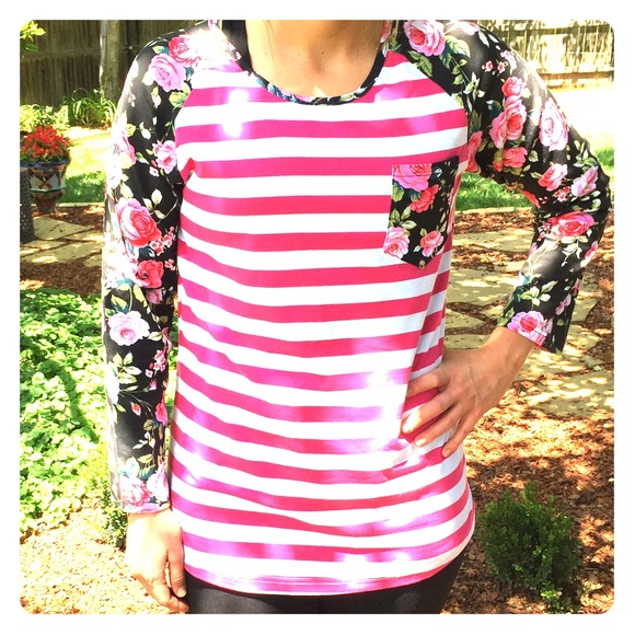 Flowers and stripes top - Picture 6 of 8