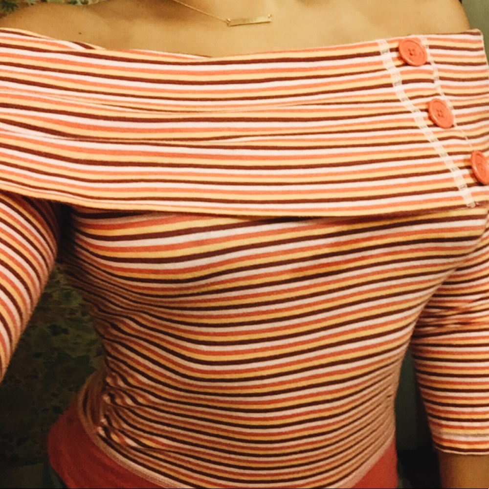 Hollister off the shoulder striped top