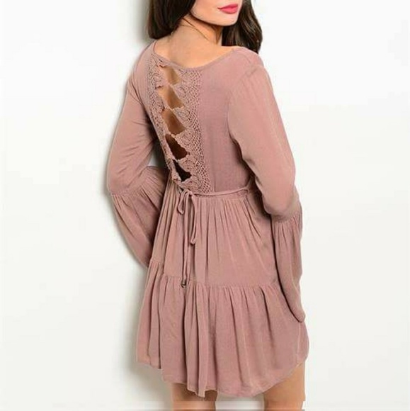2 LEFT! Bohemian Taupe Dress NWT - Picture 3 of 3