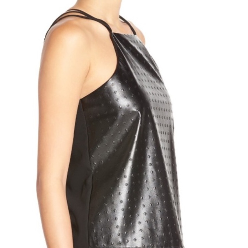 Faux Leather and strappy back Tank