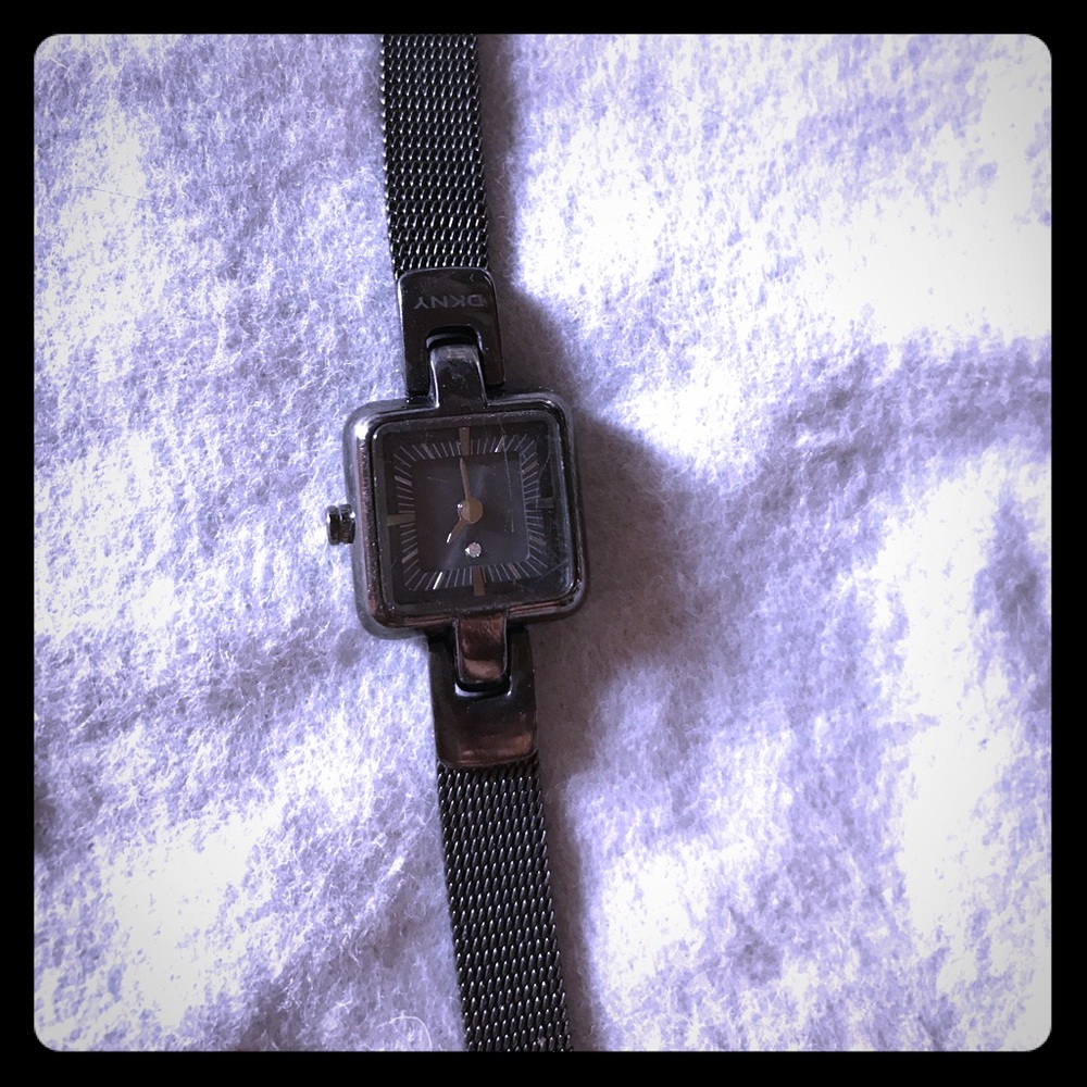 DKNY Gunmetal/black link watch