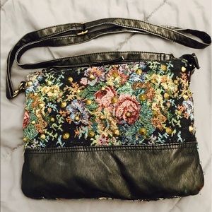 Floral studded cross body bag