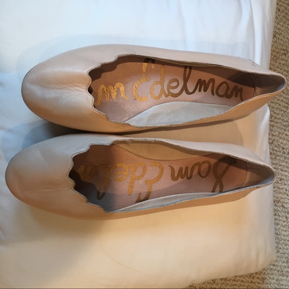 Sam Edelman Augusta Nude Leather Ballet Flats - Picture 2 of 4
