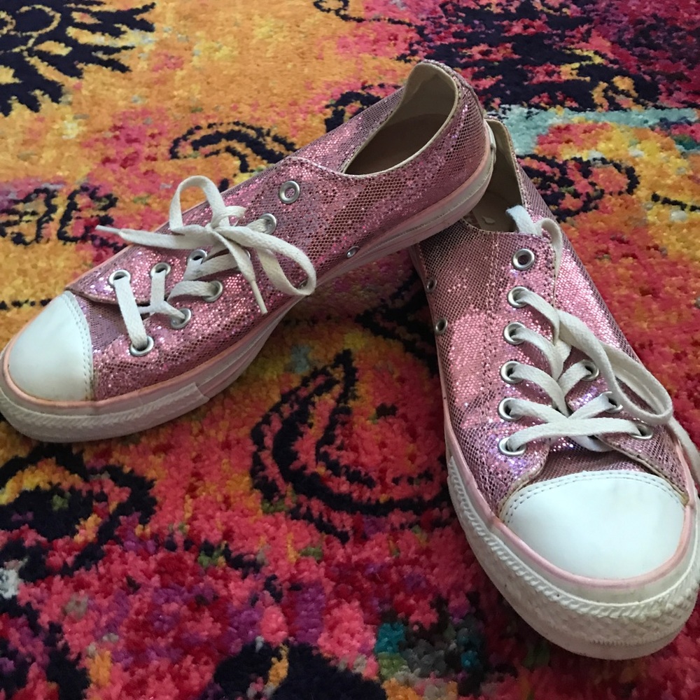 Pink sparkly Converse