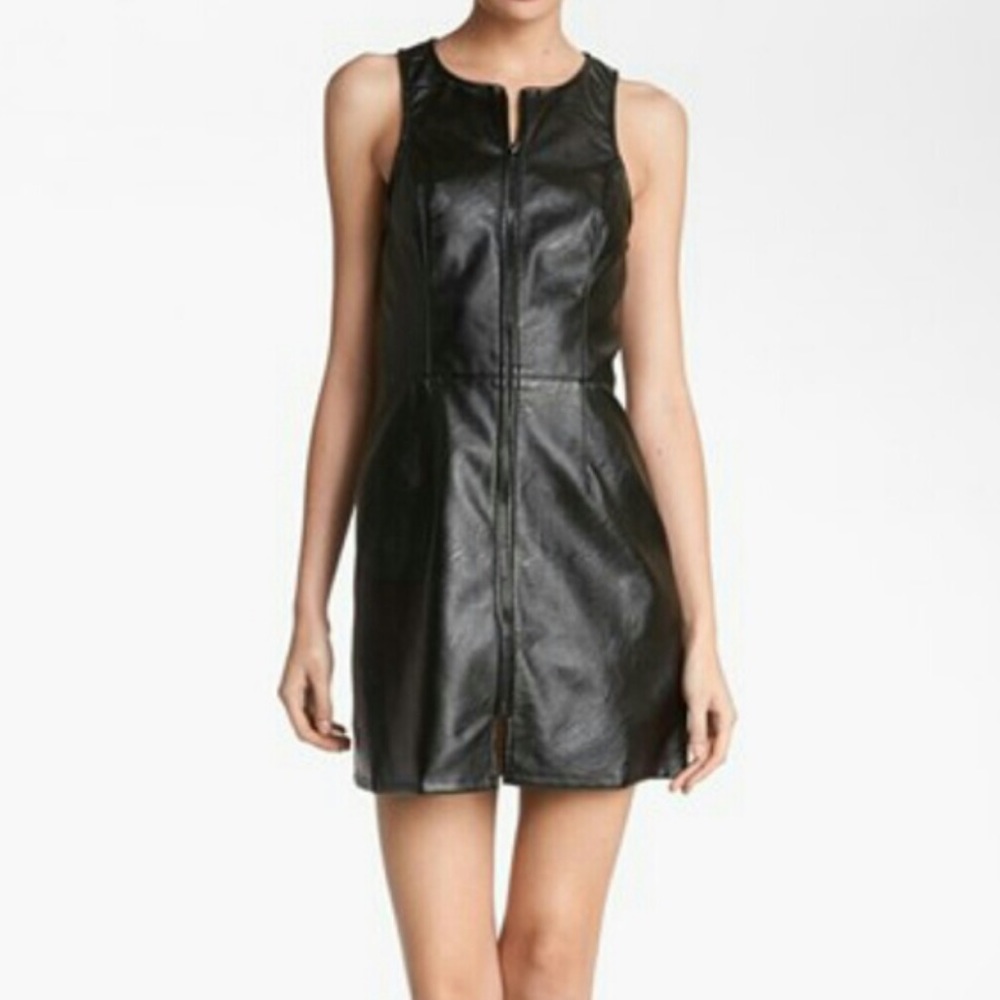 🖤SALE! Astr Faux Leather Zip-Up Dress Size XS