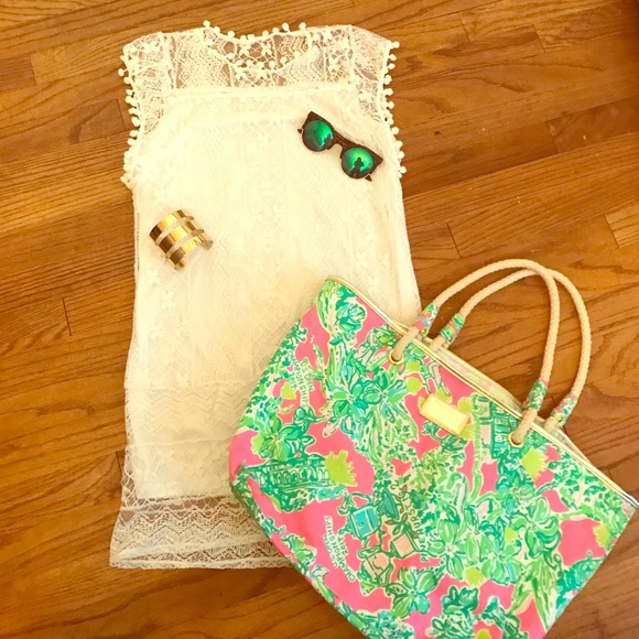 Pom Pom fringe swimsuit coverup - Picture 1 of 3