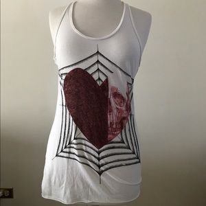 Allsaints tank top heart skull design Allsaints tank top heart skull design