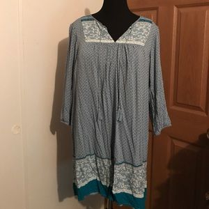 Blue peasant dress
