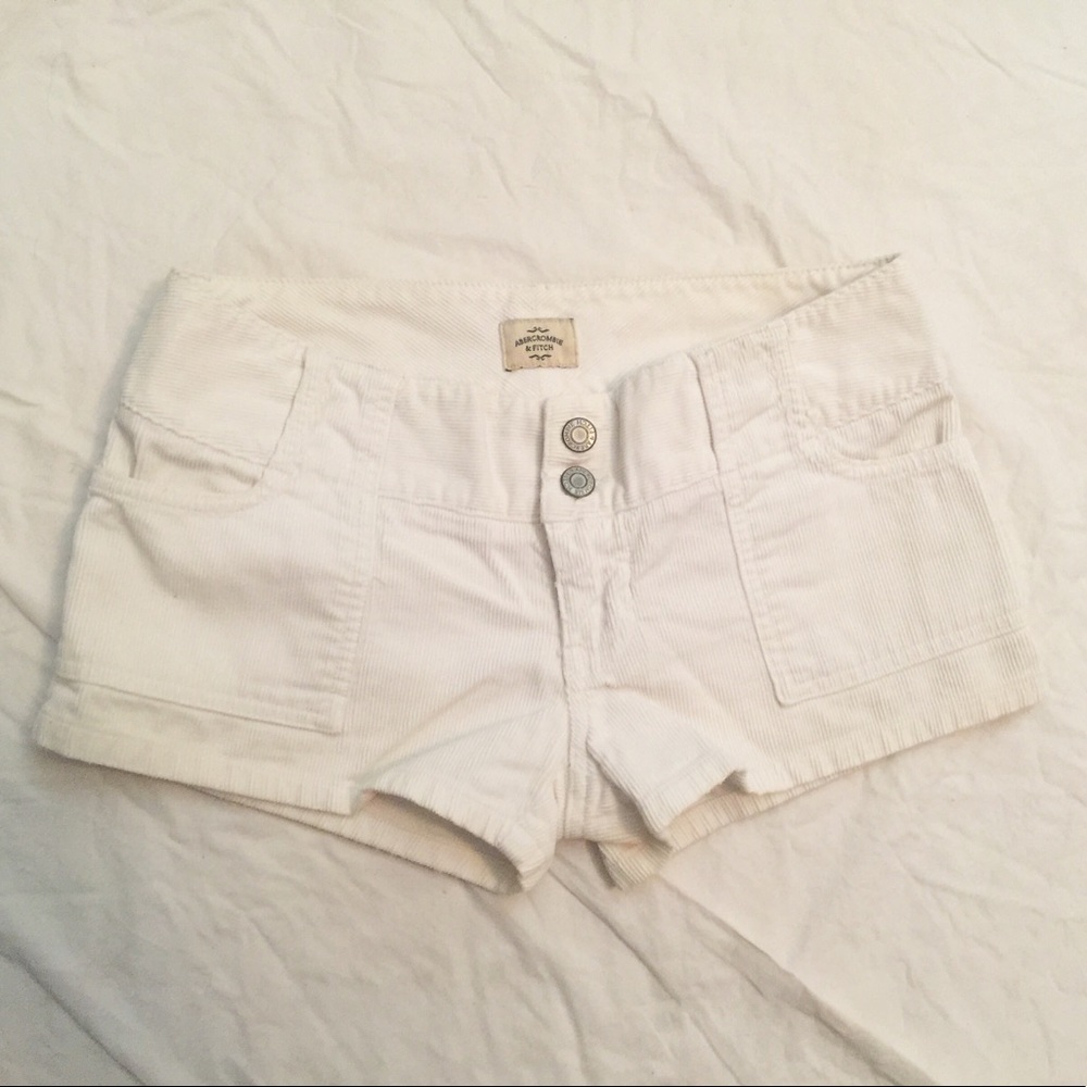 White Corduroy Abercrombie Shorts