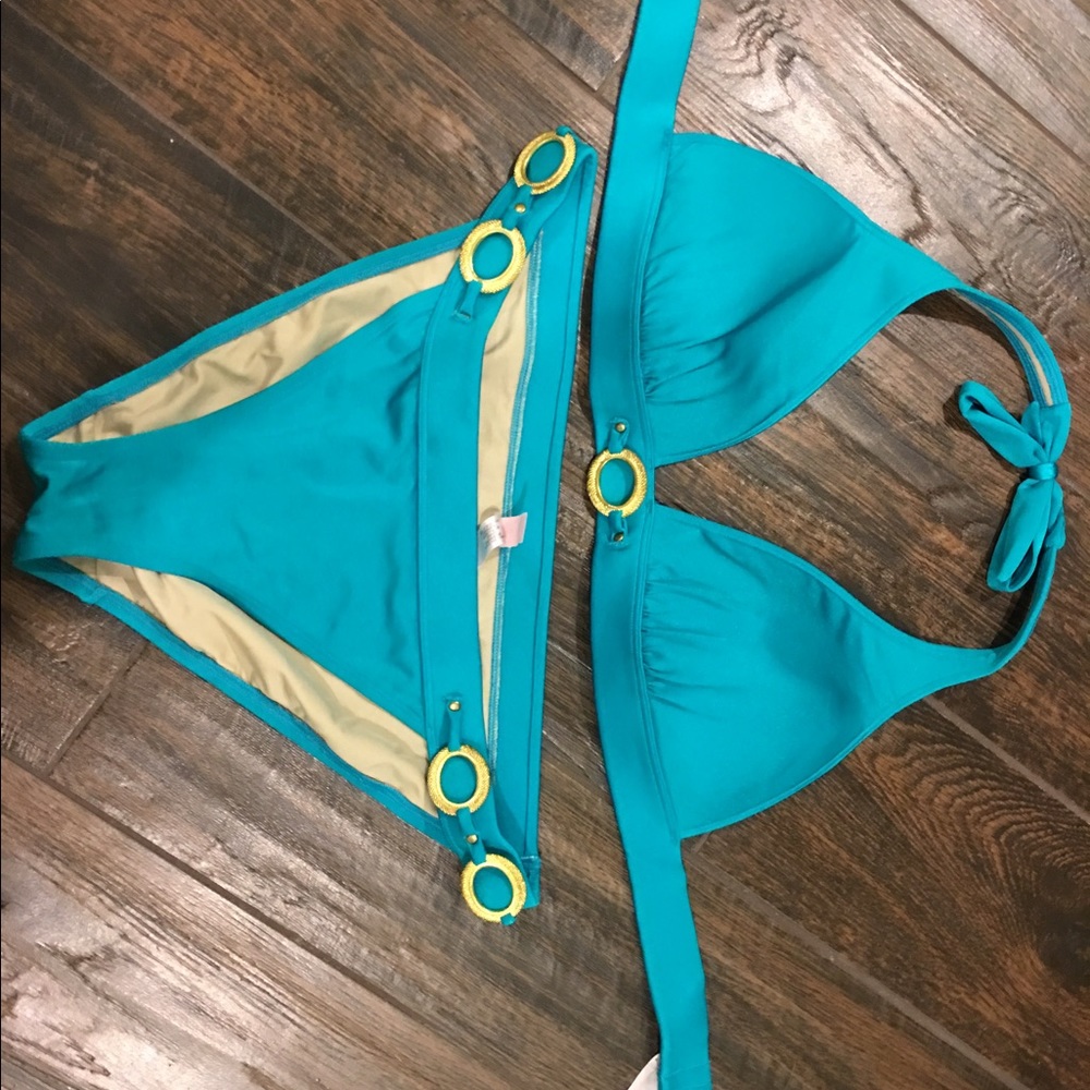 Victoria's Secret Turquoise push-up bikini LARGE