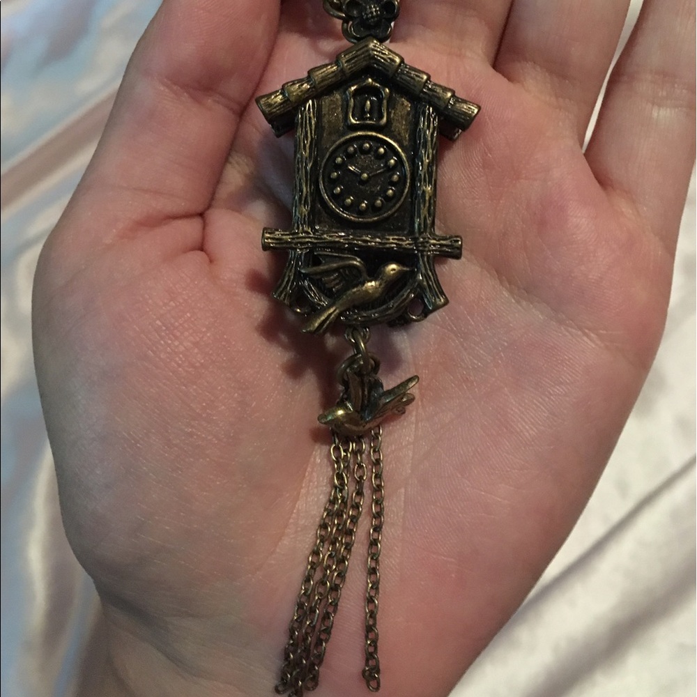 Cookoo clock bronze necklace