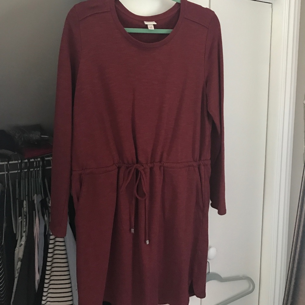 Maroon Dress with pockets
