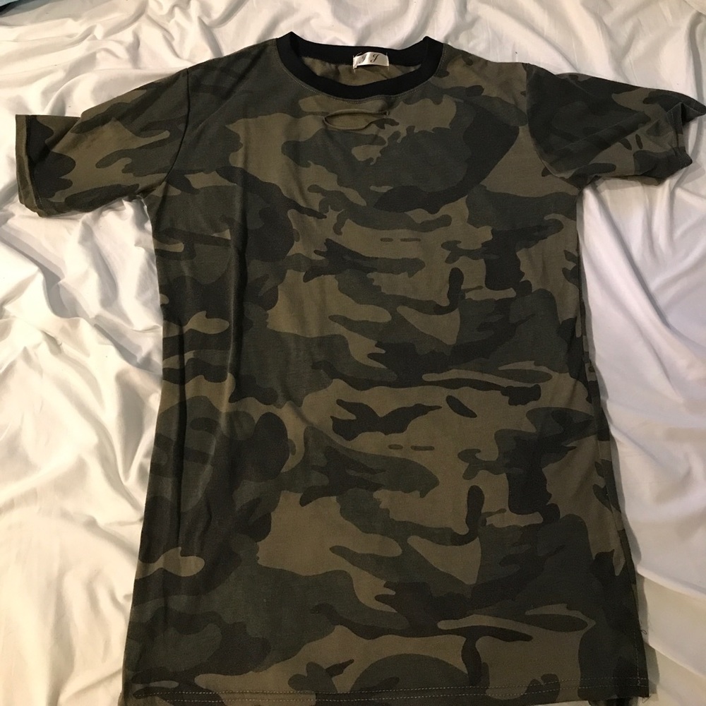 Navy army patterned grunge T-Shirt dress. ♡