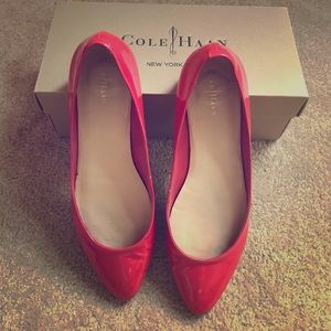 Cherry tomato leather flats (Like New)