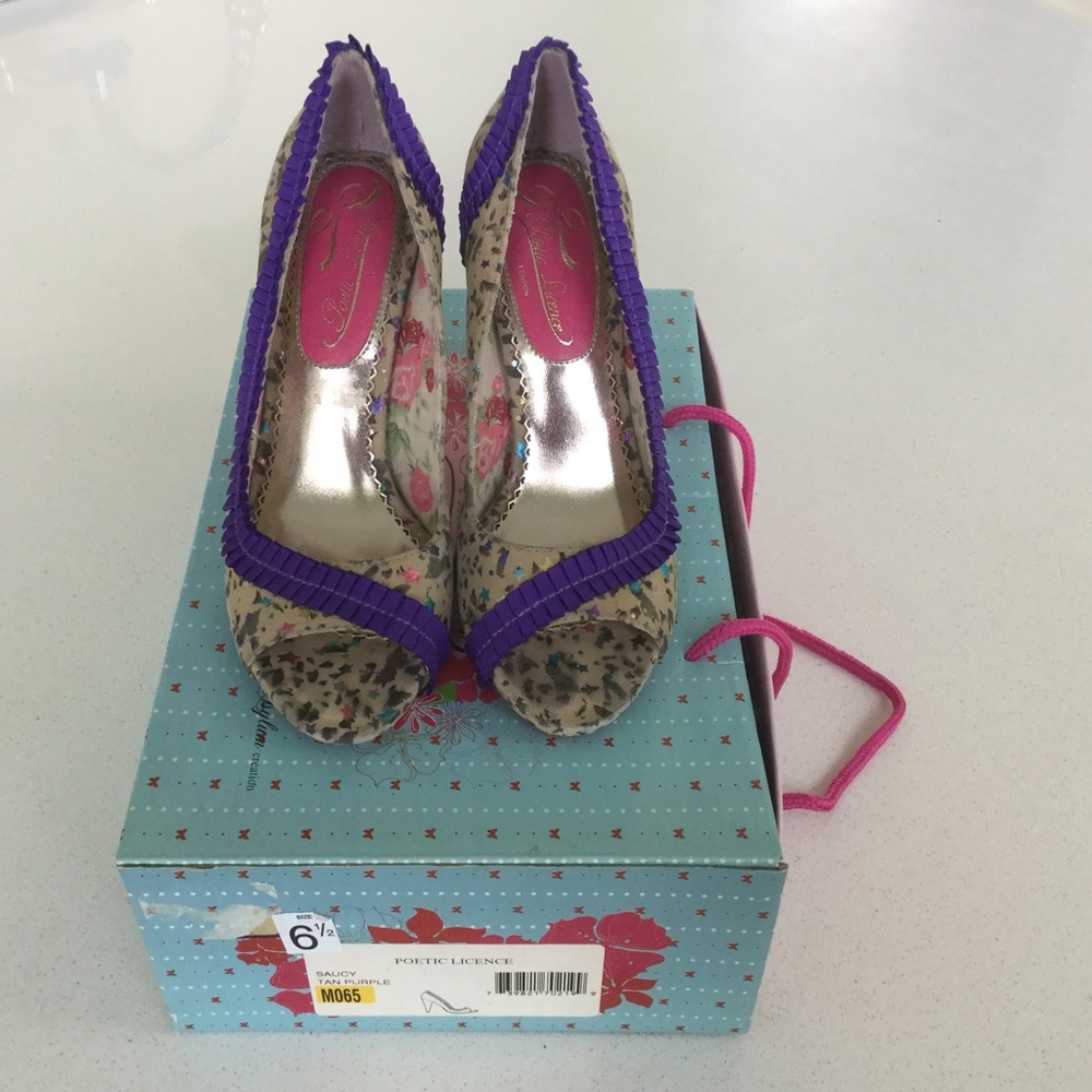POETIC LICENSE "Saucy" peep toe heels SZ 6.5 - Picture 2 of 4