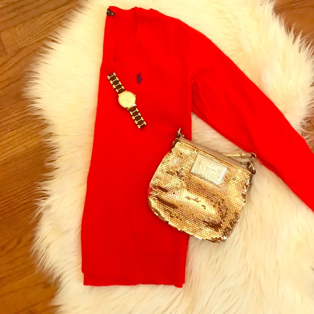 Lipstick red Ralph Lauren Sport sweater