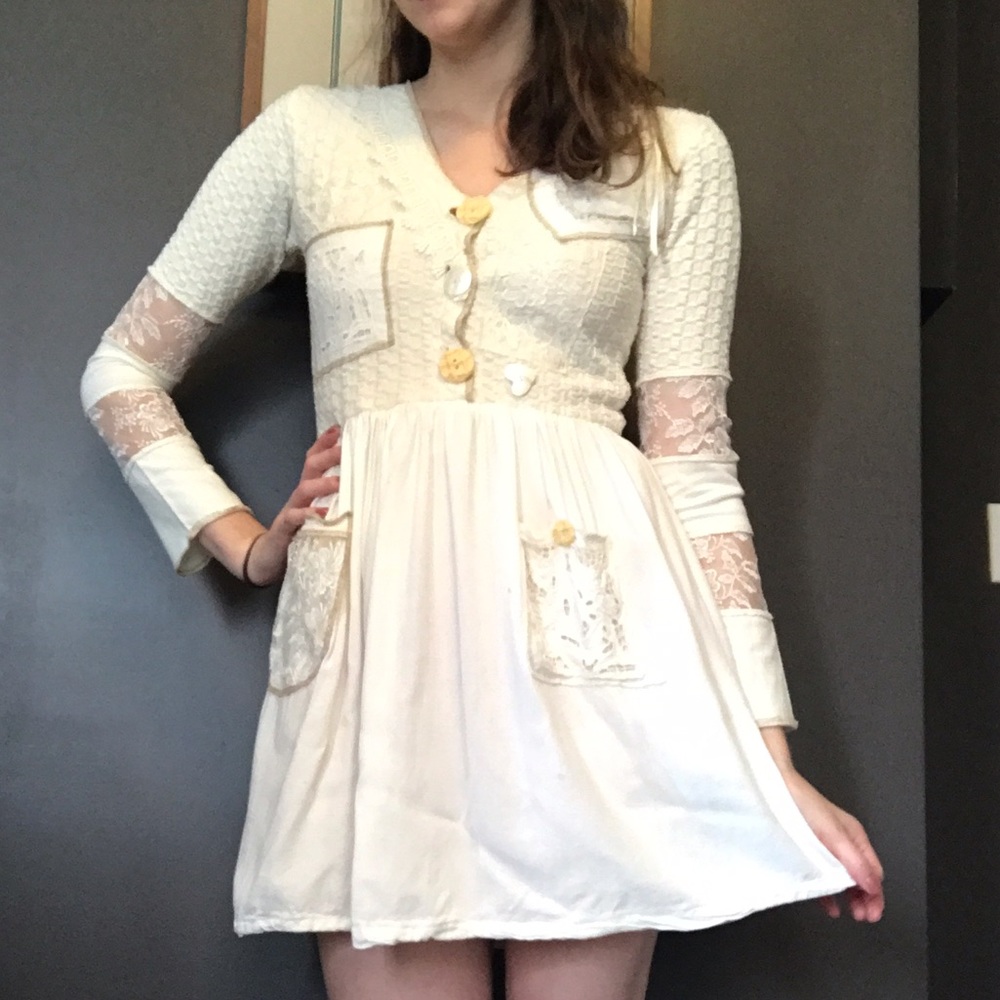 Unique Lace and Mother of Pearl Dress