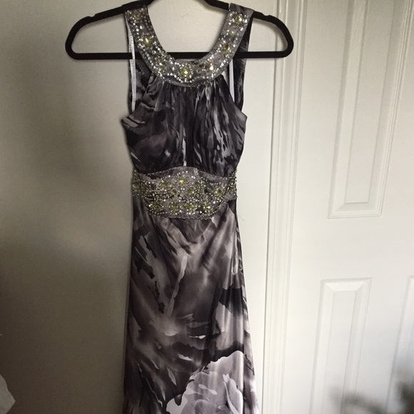 Black and Silver prom dress with sequins - Picture 1 of 5