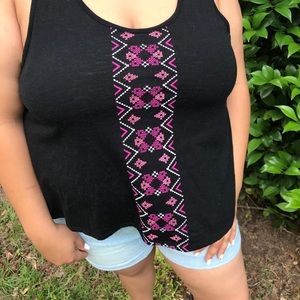 Mossimo Black Tribal Crop Top