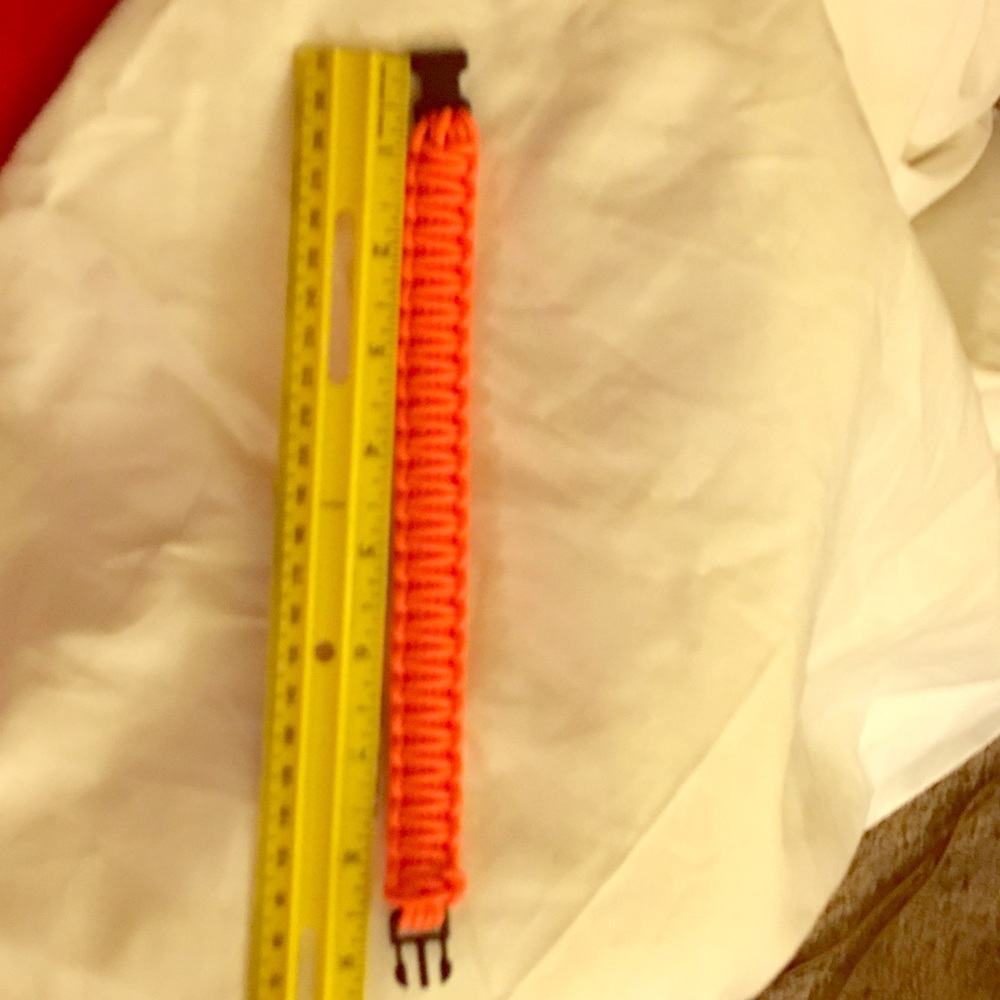 9" Safety Orange Paracord Survival Bracelet.