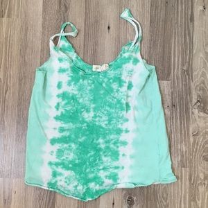 ON HOLD Green tie dye tank top