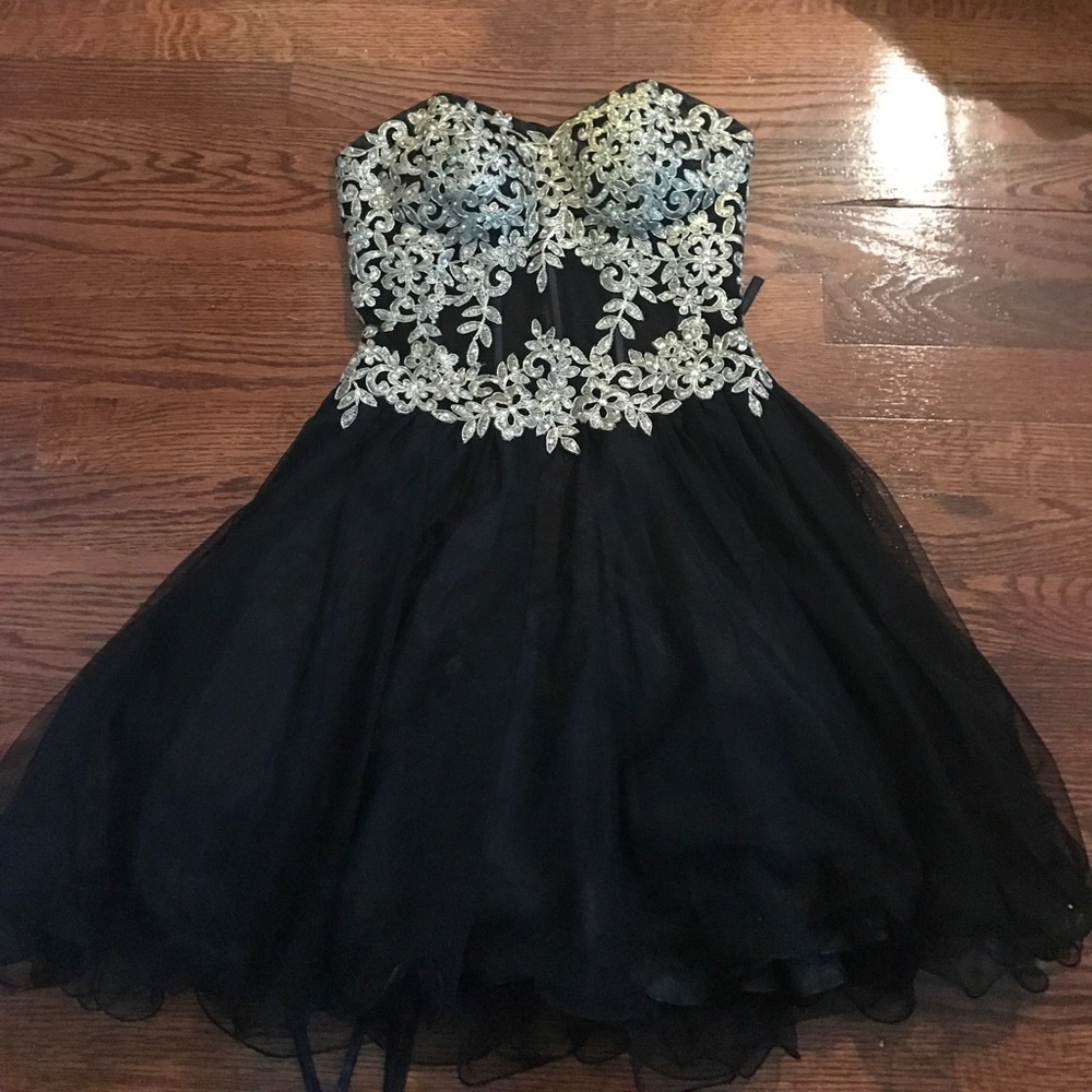Black And Gold Corset Dress