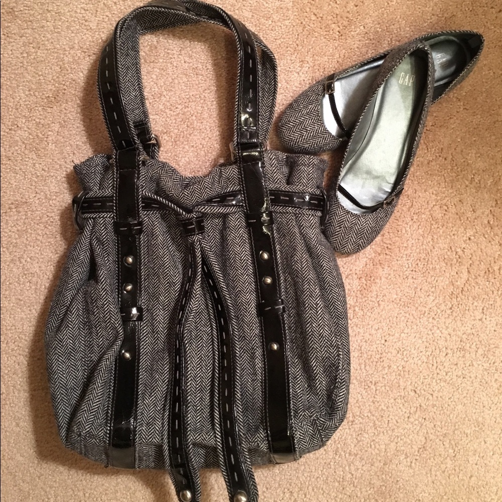 GAP Herringbone Hobo & Shoes