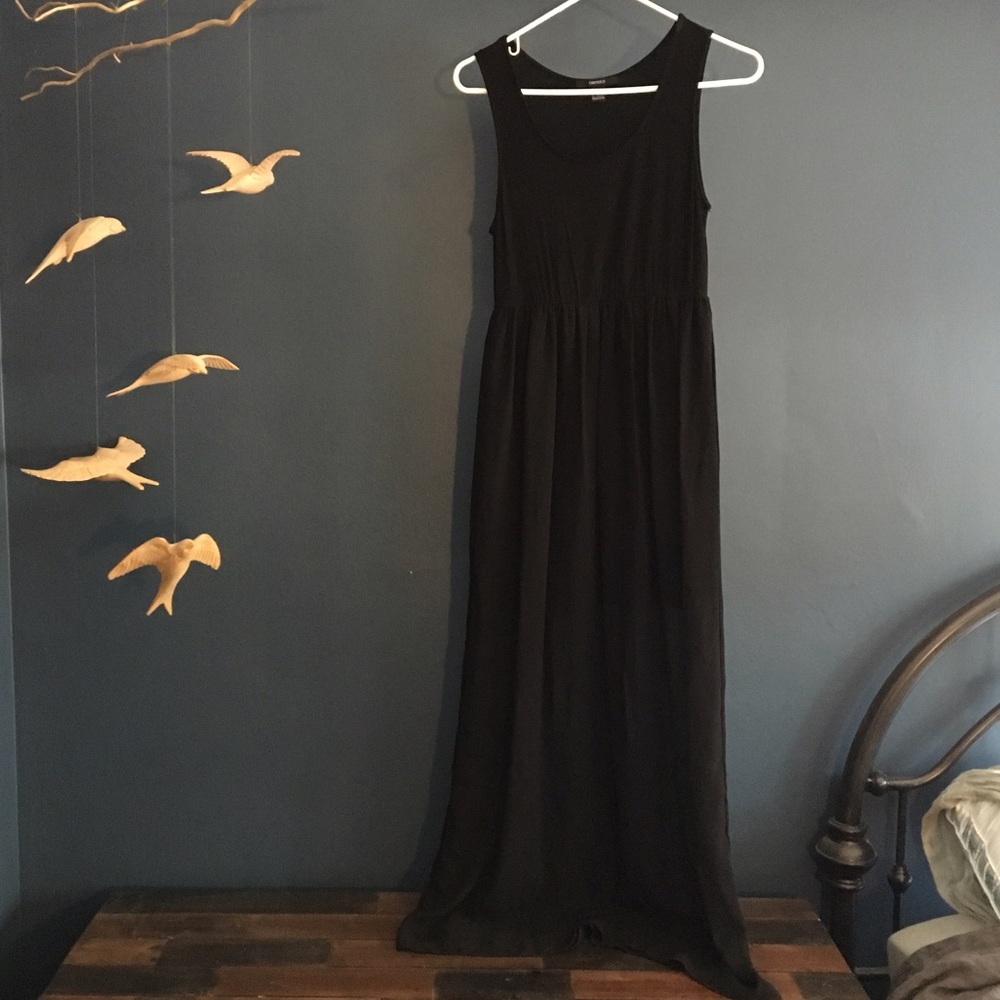 Knit and chiffon maxi dress