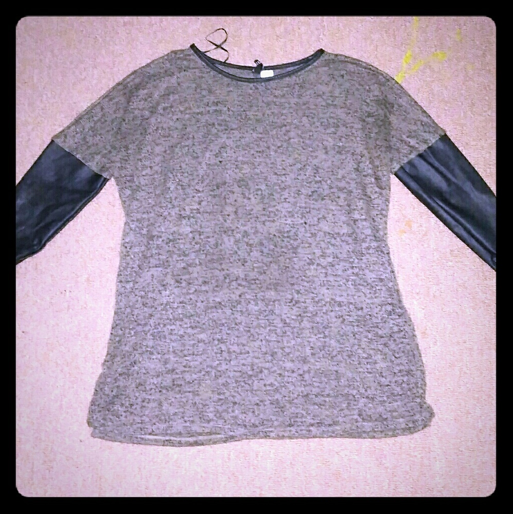 Knitted faux leather top