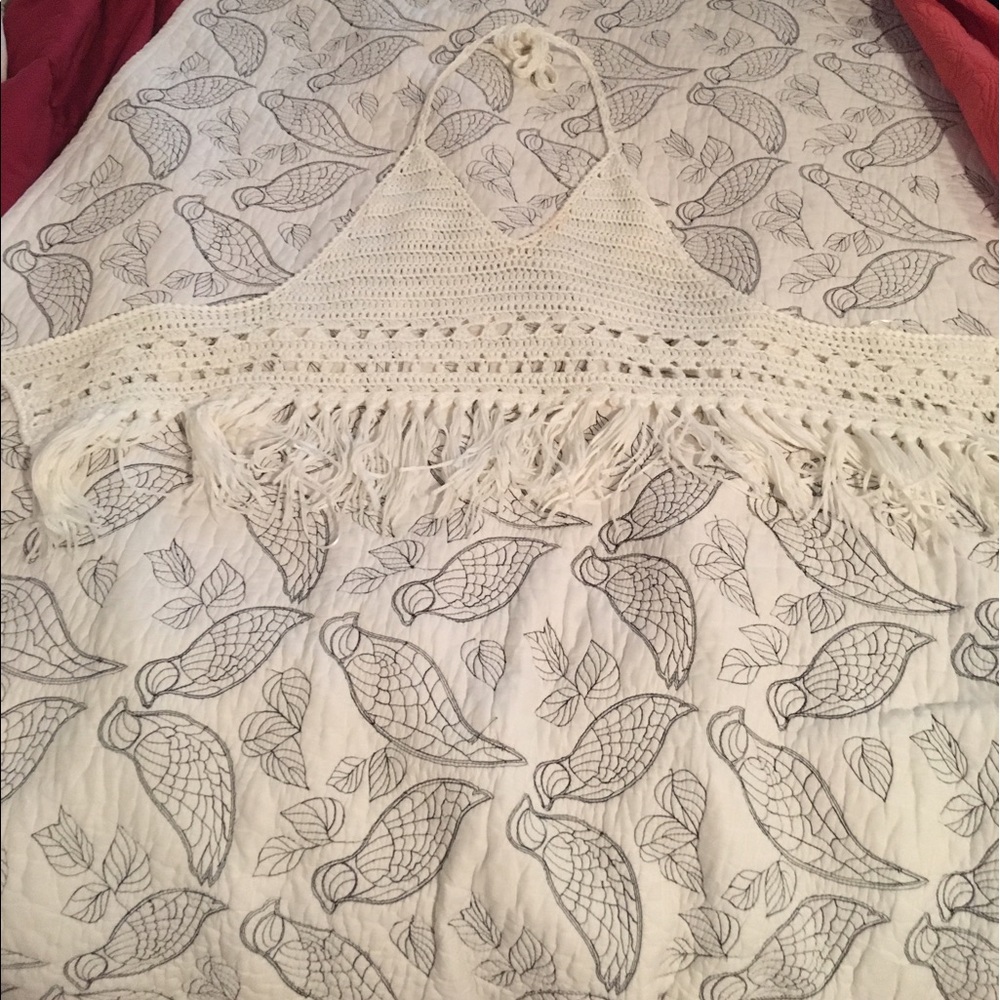 White crotchet top size small