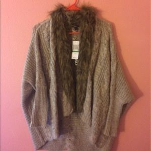 Faux Fur Cardigan Quarter Sleeve XOXO