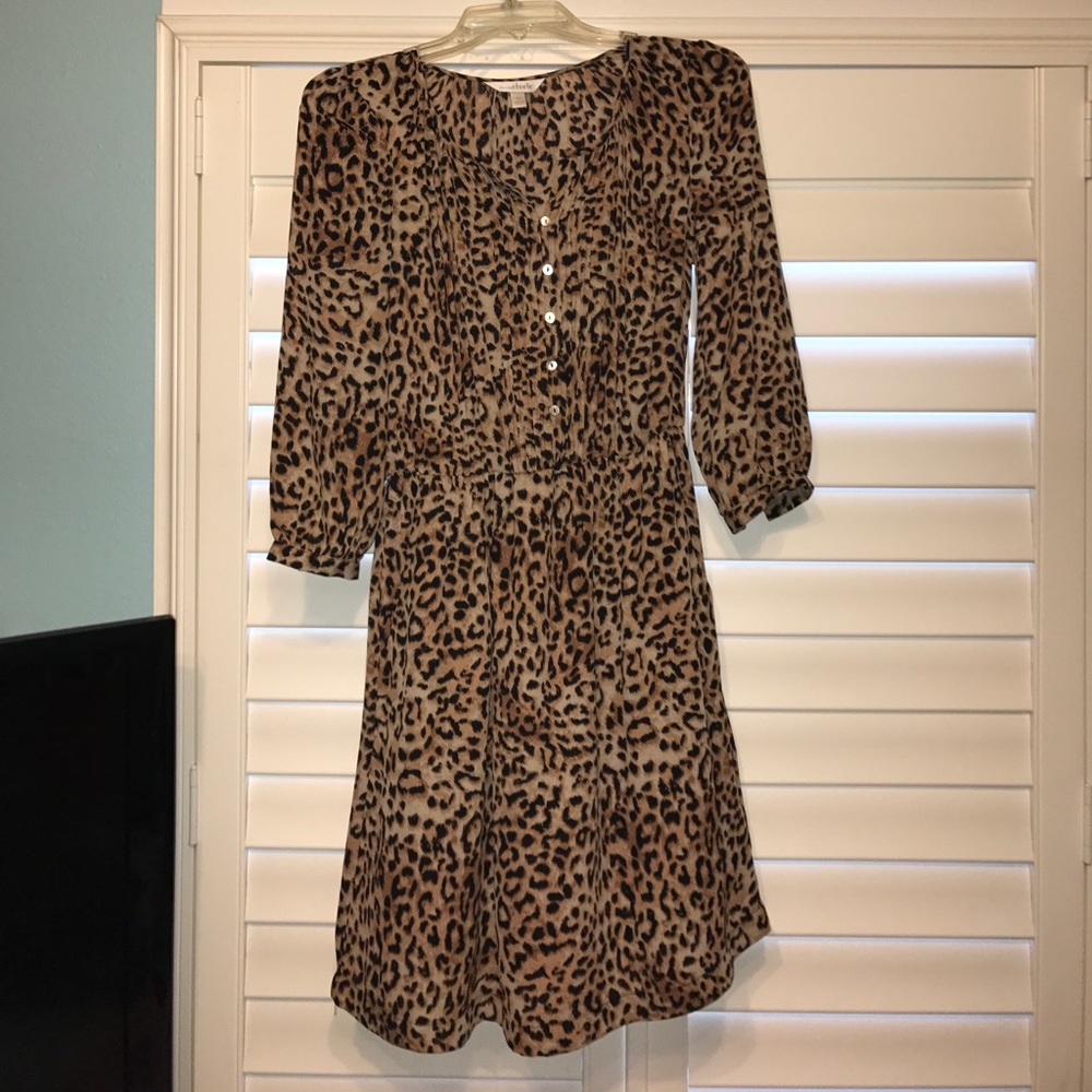 Cheetah print dress with black slip