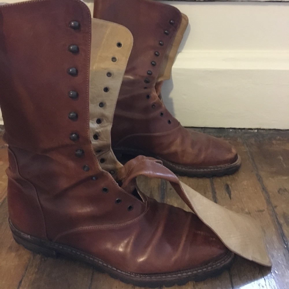 Joan and David Couture vintage lace-up boots.