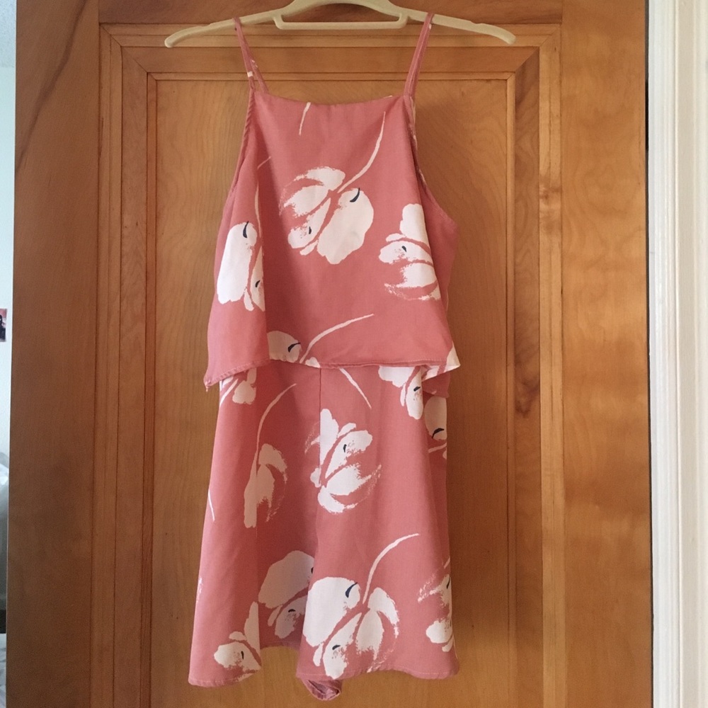 Rory Light Pink Floral Romper by LUSH