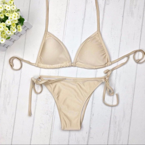 Womens padded GOLD sexy two piece bikini summer - Picture 2 of 5