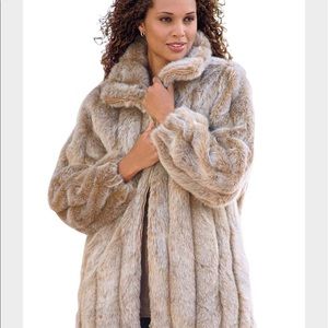 5x plus size faux fur coat. Like new