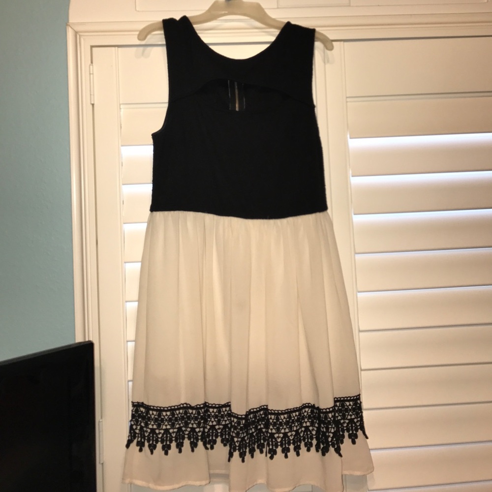 Black and cream party dress