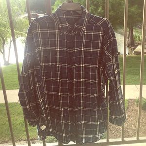 Navy Blue Flannel Button Down