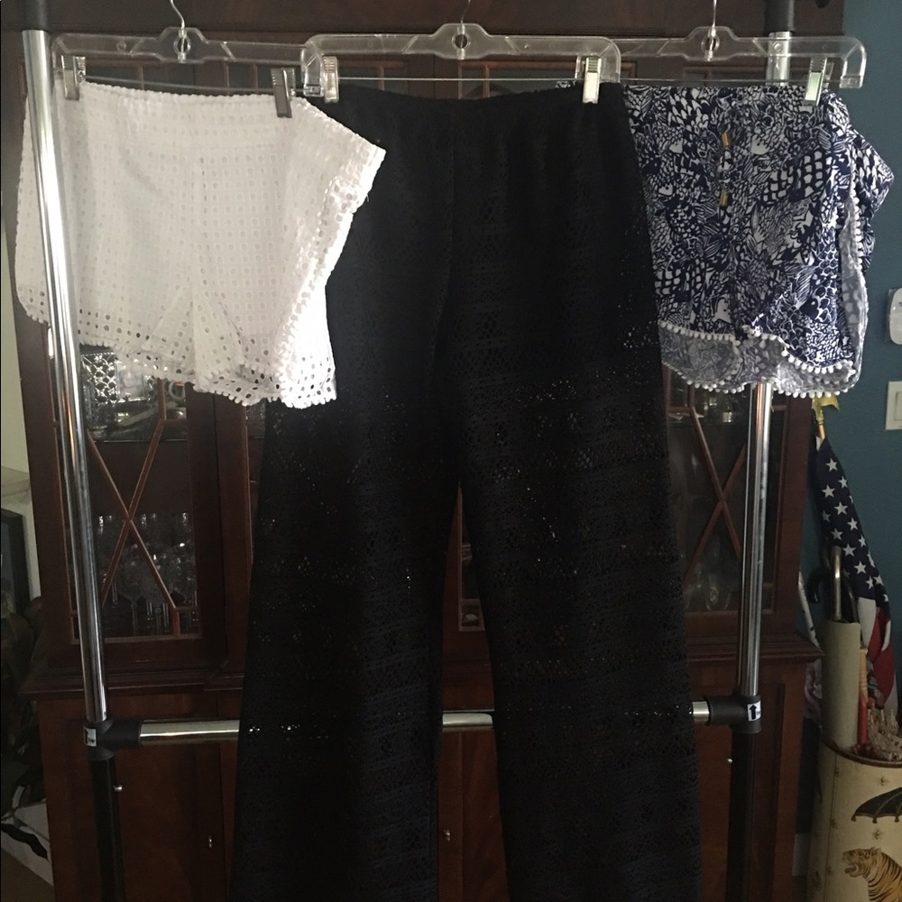 Lace pool pants and Lilly Pulitzer shorts
