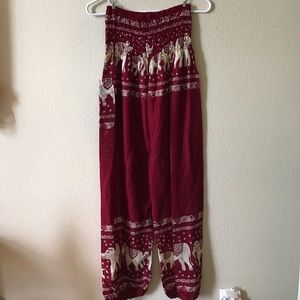 Maroon Elephant Pants
