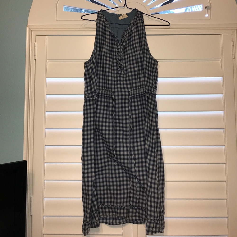 Light and dark blue flannel dress