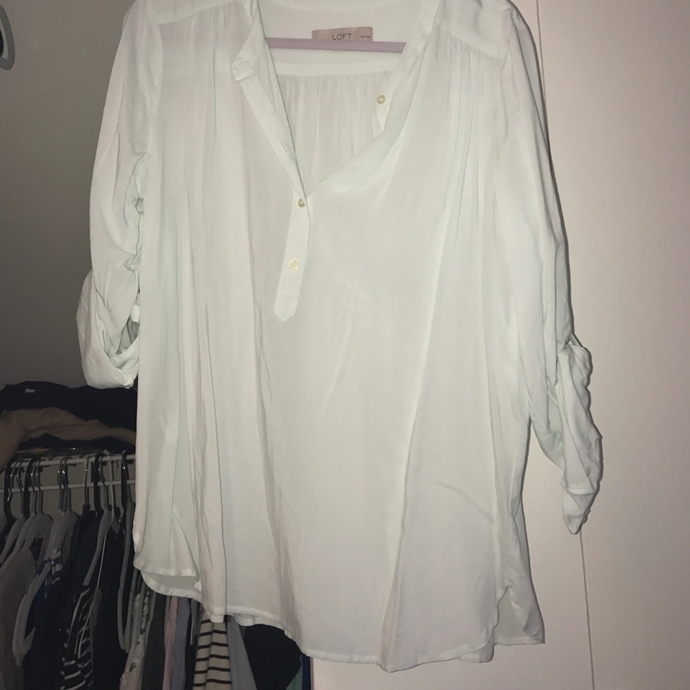 Loft light mint green blouse