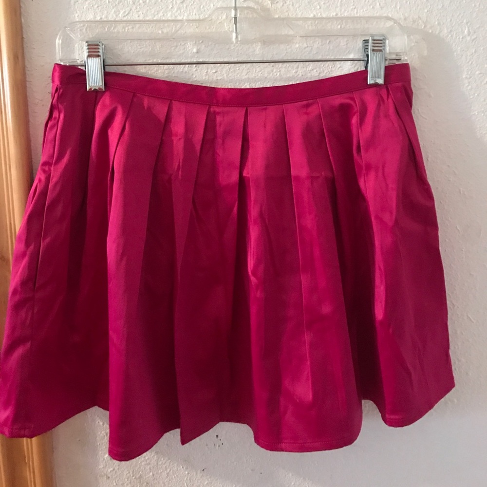 SATIN hot pink skirt