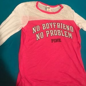 A hot pink, long sleeved shirt.